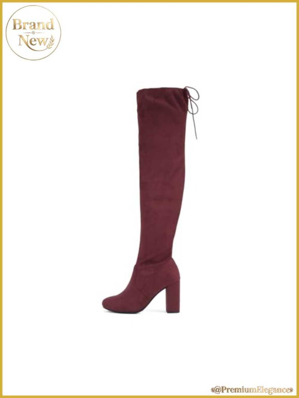 Women Round Toe Drawstring High Heel Over the Knee Boots